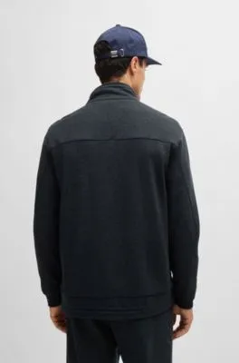 Sudadera regular fit con cremallera de mezcla de materiales