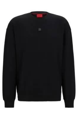 Sudadera regular fit en algodón elástico con logo apilado