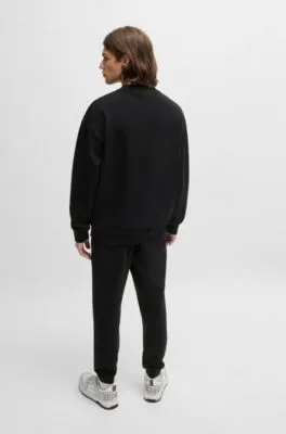 Sudadera regular fit en algodón elástico con logo apilado