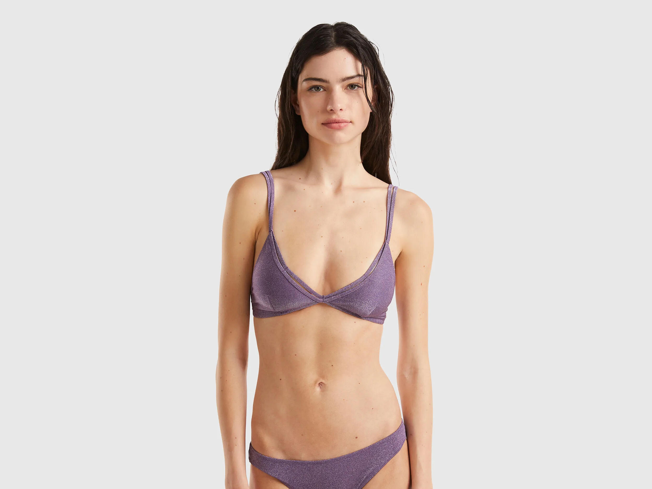 Sujetador de bikini de triángulo con lúrex