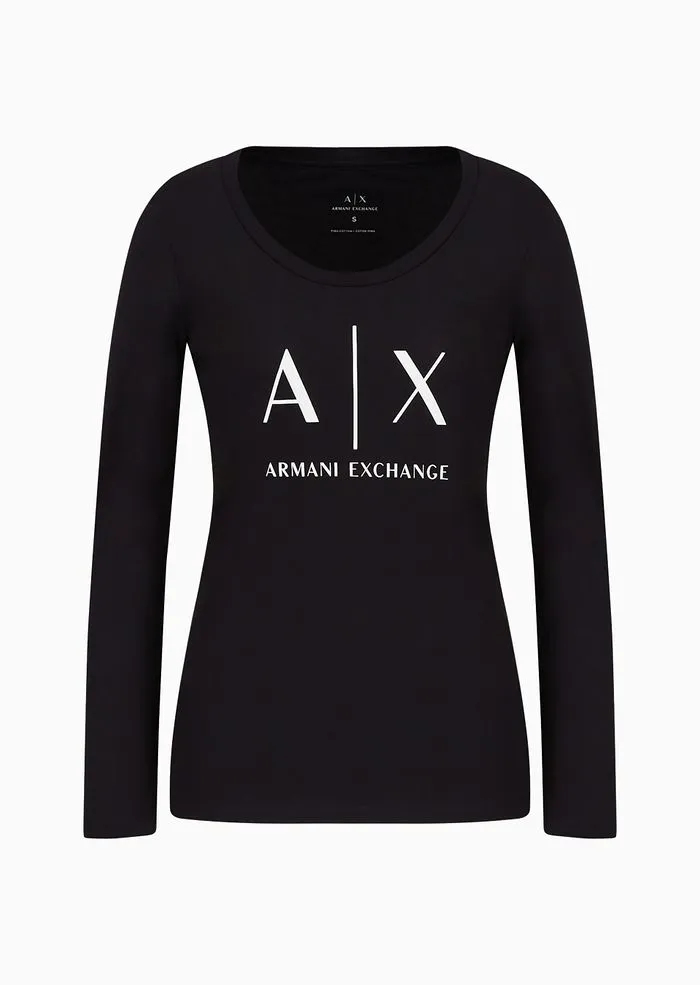 TSHIRT WOMEN BLACK ARMANI EXCHANGE