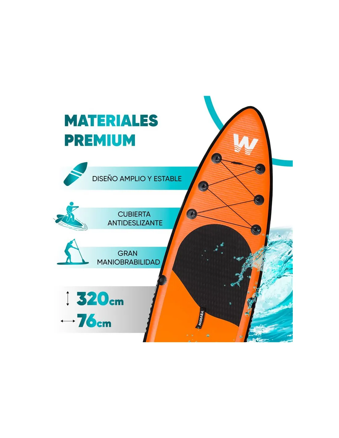 Tabla de Paddle Surf Winvey Hinchable Naranja
