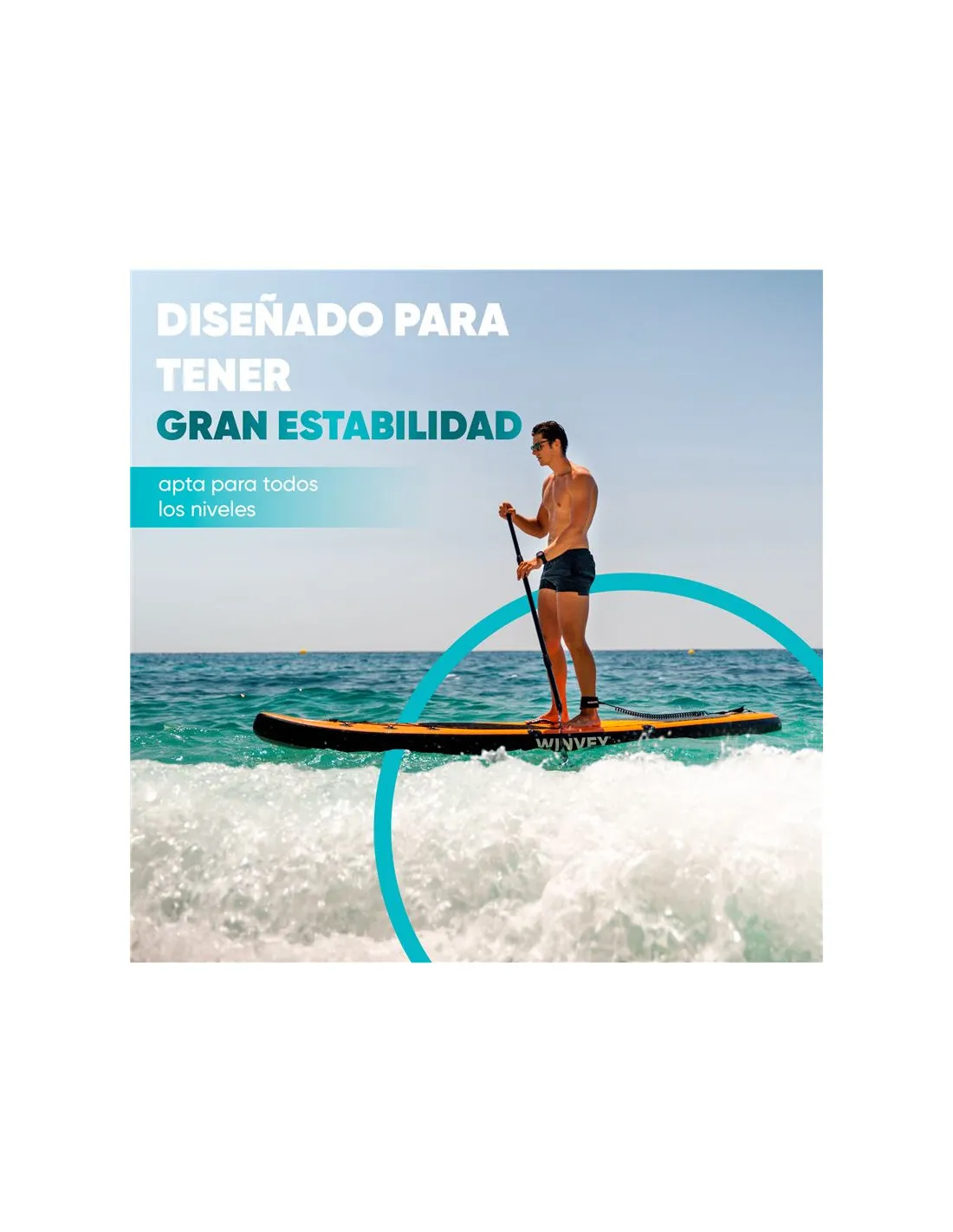 Tabla de Paddle Surf Winvey Hinchable Naranja
