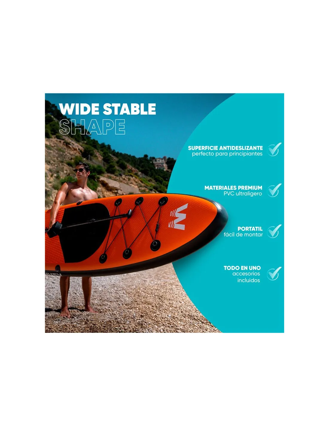 Tabla de Paddle Surf Winvey Hinchable Naranja