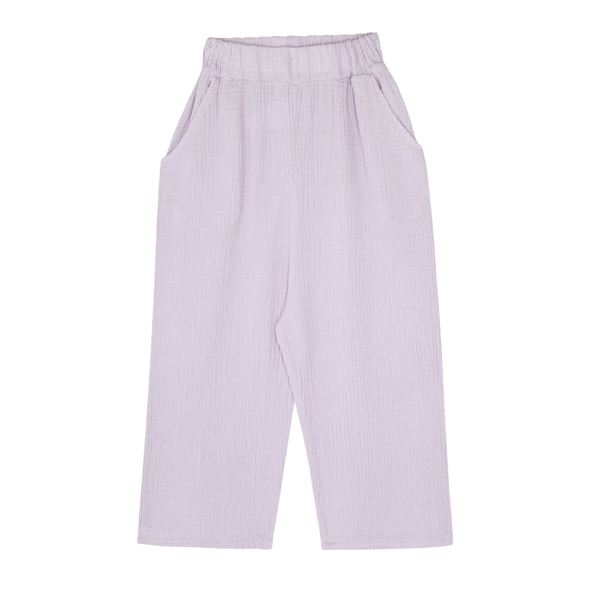 THE CAMPAMENTO Pantalón ancho de algodón de tiro alto en violeta