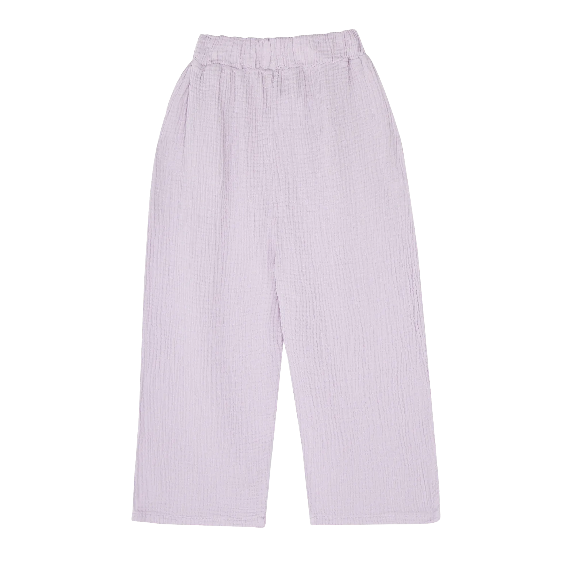 THE CAMPAMENTO Pantalón ancho de algodón de tiro alto en violeta
