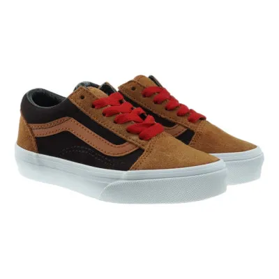 VANSVans Zapatillas Niño Cordones Rojos y Cuero Old Skool Glaze