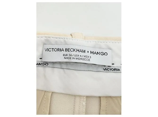 VICTORIA BECKHAM Pantalón T.fr 36 Viscosa Crudo 