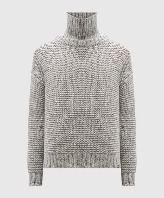 Woolrich Gray wool sweater with detachable collar