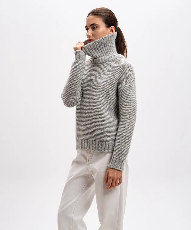 Woolrich Gray wool sweater with detachable collar