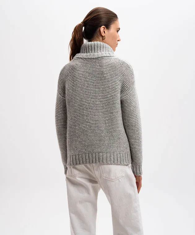 Woolrich Gray wool sweater with detachable collar