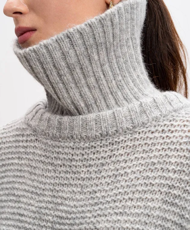 Woolrich Gray wool sweater with detachable collar