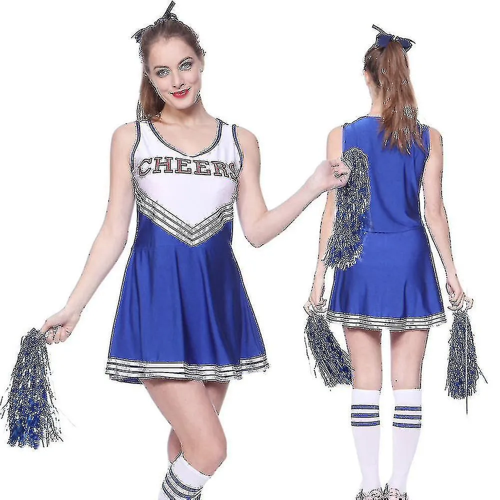 Yougang Women's School Girls Musical Party Party Cheerleader Costume Fancy Dress Uniform Outfit Team Sport With Pom Poms