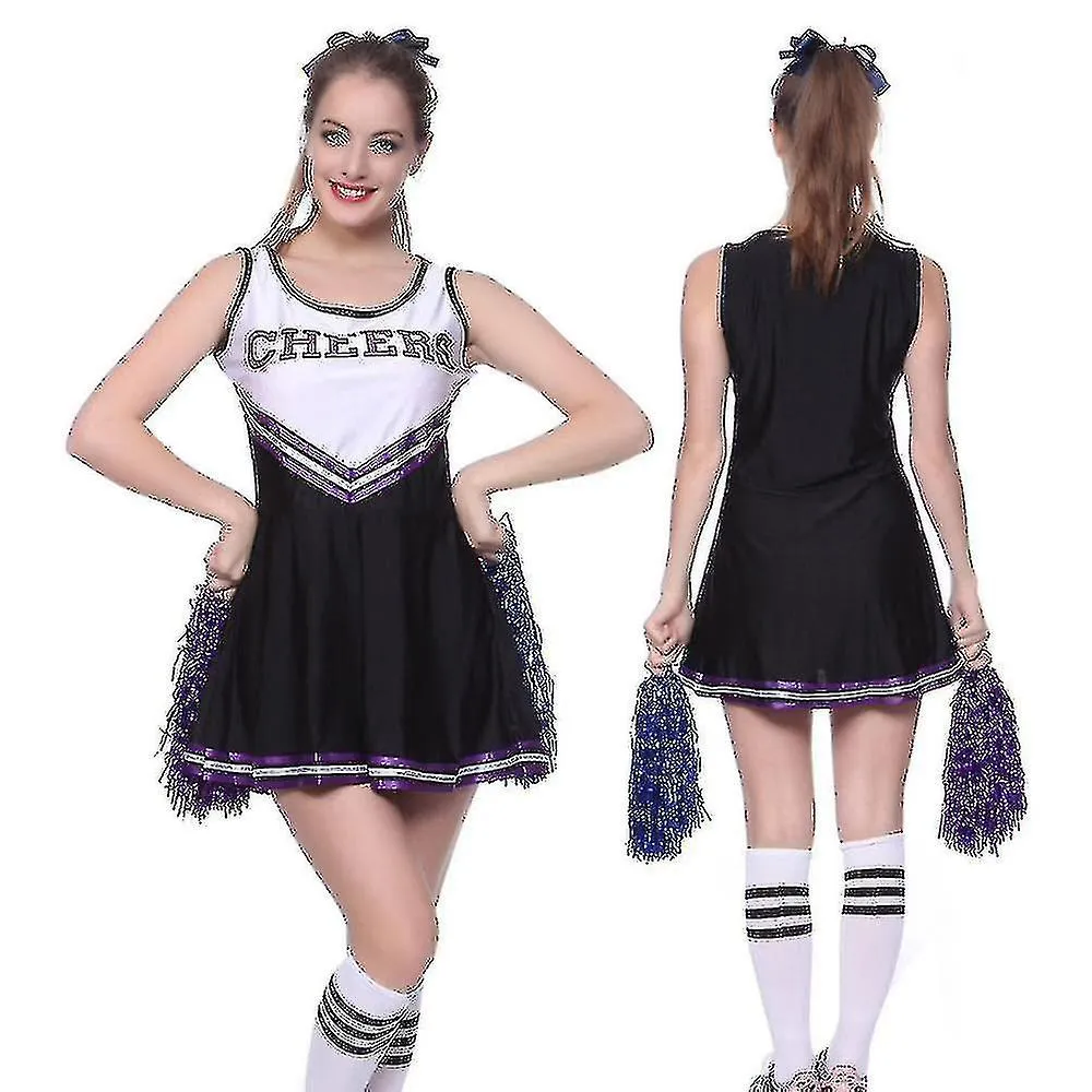 Yougang Women's School Girls Musical Party Party Cheerleader Costume Fancy Dress Uniform Outfit Team Sport With Pom Poms