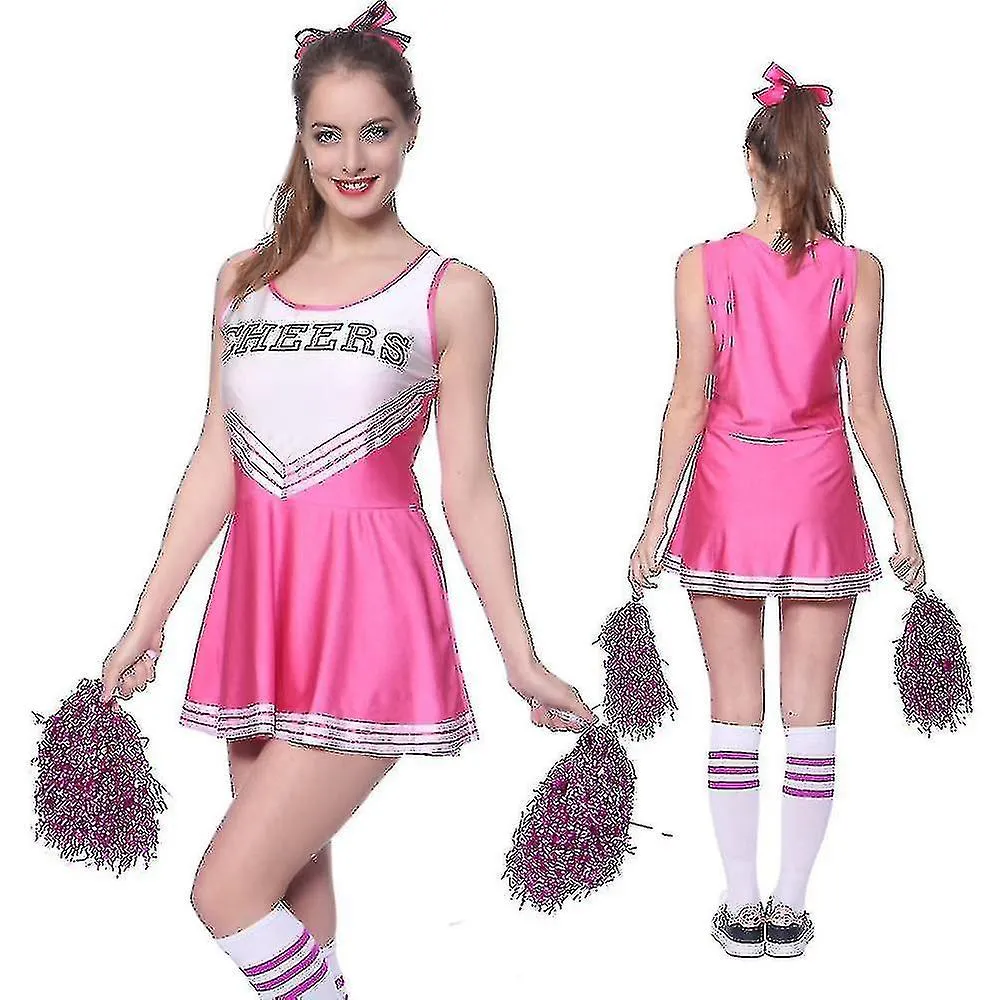 Yougang Women's School Girls Musical Party Party Cheerleader Costume Fancy Dress Uniform Outfit Team Sport With Pom Poms
