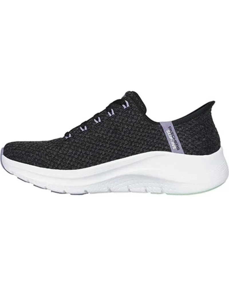 ZAPATILLAS DEPORTE SKECHERS  DE MUJER SLIPINS ARCH FIT 20 GOOD ENERGY NEGRA  NEGRO