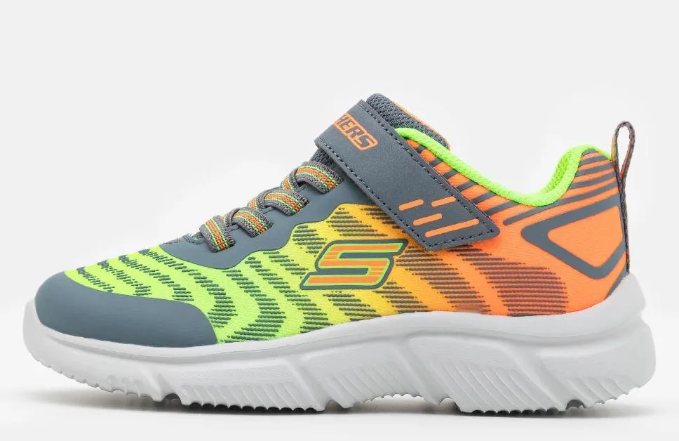 Zapatillas Skechers Go Run 650 Niño Velcro Verde/Gris/Naranja