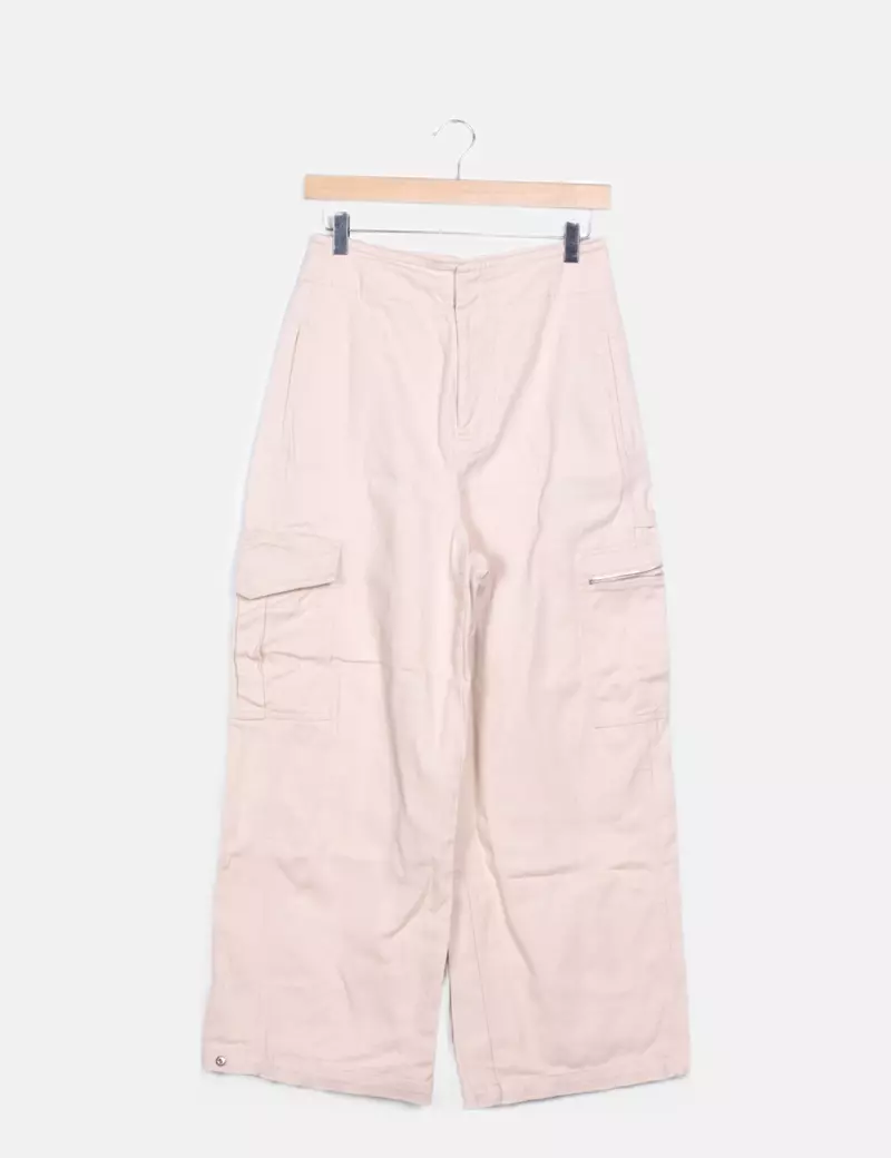 Zara Jeans rosa cargo